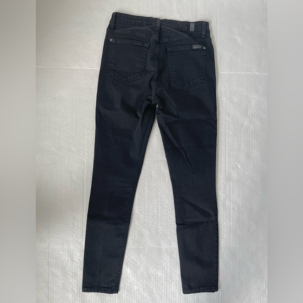 7 for all Mankind Black High Waist Skinny Jeans 27 b(air) Minimalist Modern Edgy - Picture 4 of 8